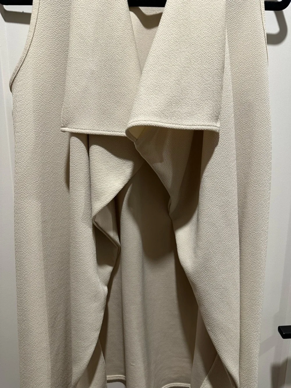 Sleeveless Drape Front Vest - Cream - Picture 2 of 6